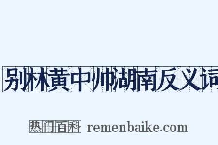 别林黄中帅湖南反义词是什么意思的图片